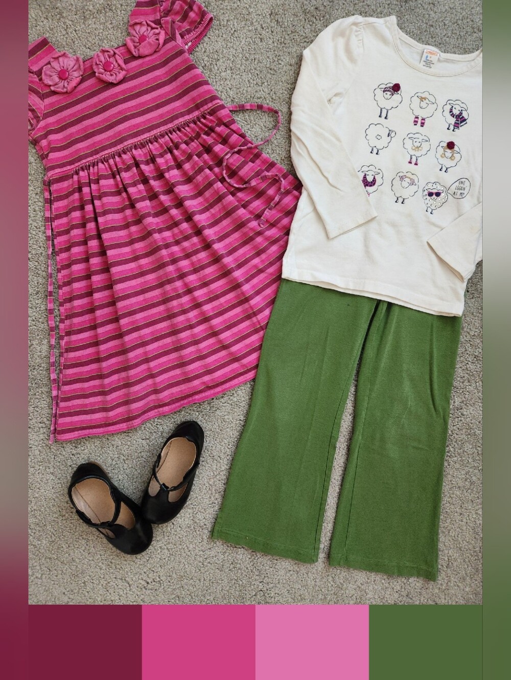 Girls 6 Mix & Match Bundle | Floral, Pink, Green, Fall, School | 3 Pieces